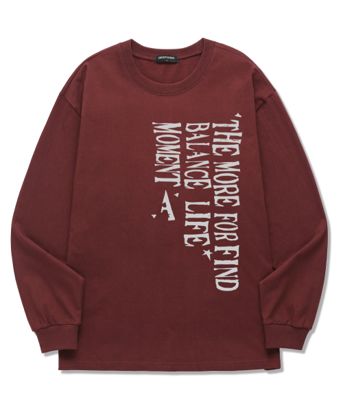 VANNWORKS(バンワークス)の「URBAN BALANCE ロングスリーブ (VLS0207) バーガンディ(Tシャツ/カットソー・レディース・その他・X-LARGE/XX-LARGE/SMALL/MEDIUM/LARGE)」の3枚目の写真