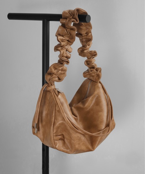 セール】レザー調フリルハンドルショルダーバッグ（ショルダーバッグ