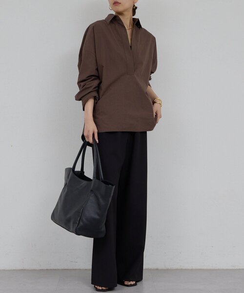 GALLARDAGALANTE(ガリャルダガランテ)の「スキッパーシャツ(シャツ/ブラウス・レディース・ベージュ/ピンク/ブラウン/オフホワイト・FREE)」の15枚目の写真