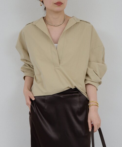 GALLARDAGALANTE(ガリャルダガランテ)の「スキッパーシャツ(シャツ/ブラウス・レディース・ベージュ/ピンク/ブラウン/オフホワイト・FREE)」の20枚目の写真