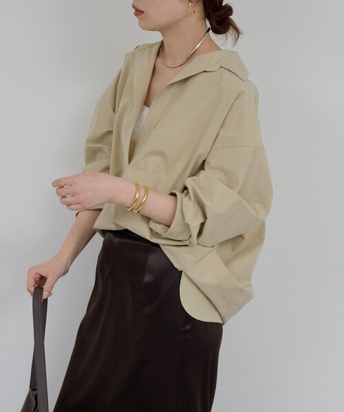 GALLARDAGALANTE(ガリャルダガランテ)の「スキッパーシャツ(シャツ/ブラウス・レディース・ベージュ/ピンク/ブラウン/オフホワイト・FREE)」の21枚目の写真