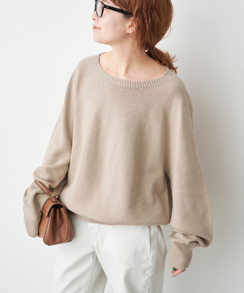 Spick & Span（スピックアンドスパン）の「《26SS 新作 》 ニュアンスコクーンバルキーニット（ニット/セーター・レディース・ベージュ/サックスブルー/ホワイト×ホワイト/ネイビー・FREE）」の3枚目の写真