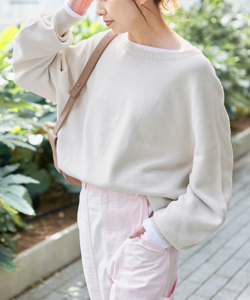 Spick & Span（スピックアンドスパン）の「《26SS 新作 》 ニュアンスコクーンバルキーニット（ニット/セーター・レディース・ベージュ/サックスブルー/ホワイト×ホワイト/ネイビー・FREE）」の11枚目の写真