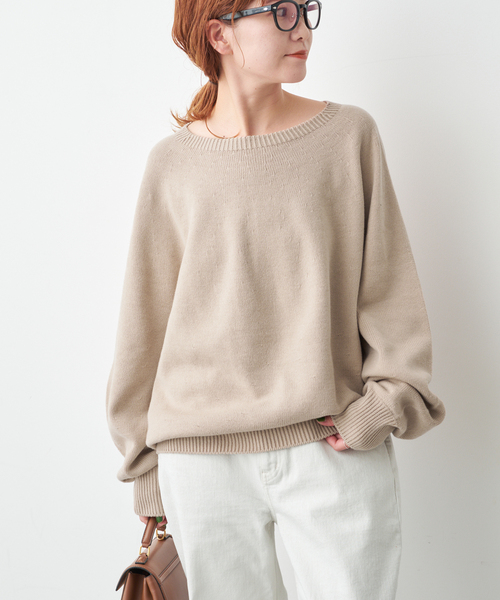 Spick & Span（スピックアンドスパン）の「《26SS 新作 》 ニュアンスコクーンバルキーニット（ニット/セーター・レディース・ベージュ/サックスブルー/ホワイト×ホワイト/ネイビー・FREE）」の15枚目の写真