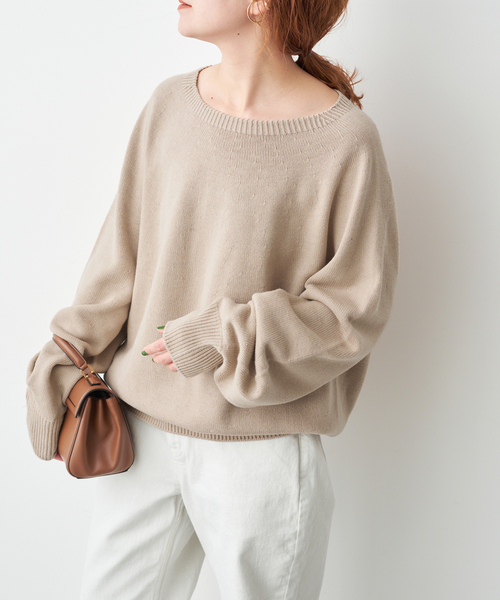 Spick & Span（スピックアンドスパン）の「《26SS 新作 》 ニュアンスコクーンバルキーニット（ニット/セーター・レディース・ベージュ/サックスブルー/ホワイト×ホワイト/ネイビー・FREE）」の17枚目の写真