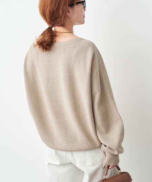 Spick & Span（スピックアンドスパン）の「《26SS 新作 》 ニュアンスコクーンバルキーニット（ニット/セーター・レディース・ベージュ/サックスブルー/ホワイト×ホワイト/ネイビー・FREE）」の18枚目の写真