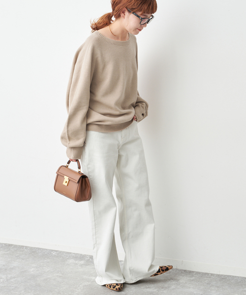 Spick & Span（スピックアンドスパン）の「《26SS 新作 》 ニュアンスコクーンバルキーニット（ニット/セーター・レディース・ベージュ/サックスブルー/ホワイト×ホワイト/ネイビー・FREE）」の19枚目の写真