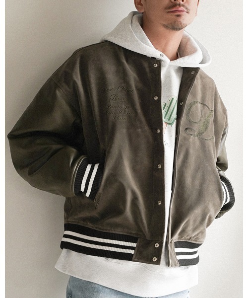 デザート クラブ スエード スタジアム ジャケット（スタジャン）｜#Re