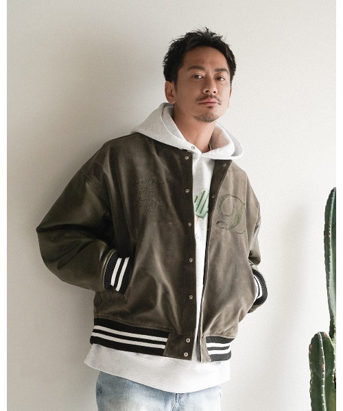 デザート クラブ スエード スタジアム ジャケット（スタジャン）｜#Re