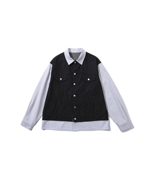 EYEUNDERSTAND（アイアンダスタンド）の「Layered Denim Shirts Jacket (Black)（その他アウター）」