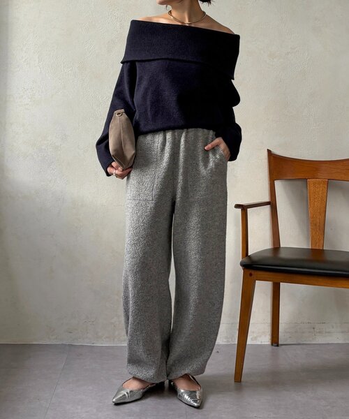 DouDou(ドゥドゥ)の「ボアパンツ(その他パンツ・レディース・オフホワイト/ライトグレー・FREE)」の5枚目の写真