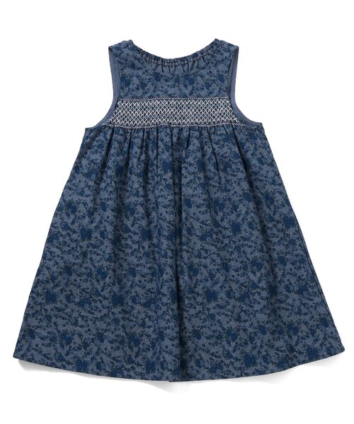 Boribon（ボリボン）の「プチフルールスモッキングジャンスカ（ジャンパースカート・キッズ・レッド/ブルー・100/90/80/120/110）」の6枚目の写真