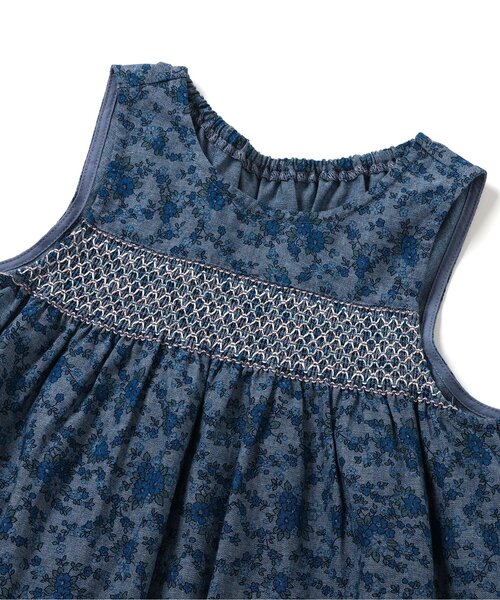 Boribon（ボリボン）の「プチフルールスモッキングジャンスカ（ジャンパースカート・キッズ・レッド/ブルー・100/90/80/120/110）」の8枚目の写真