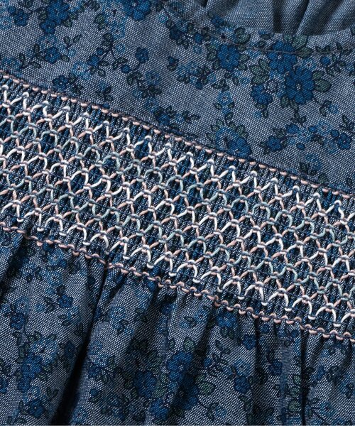 Boribon（ボリボン）の「プチフルールスモッキングジャンスカ（ジャンパースカート・キッズ・レッド/ブルー・100/90/80/120/110）」の9枚目の写真