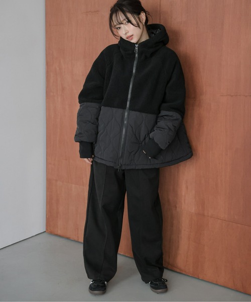 La-gemme（ラジェム）の「ボア×キルティング ドッキングブルゾン（その他アウター・レディース・ブラック/カーキ/ブラウン・フリー）」の12枚目の写真