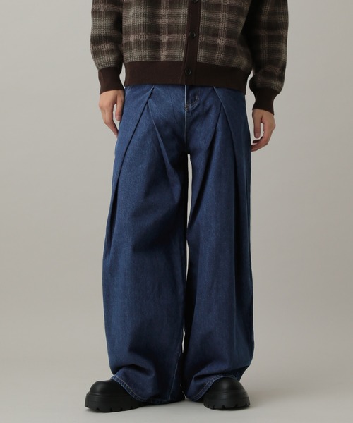 LAND MUSEUM（ランドミュージアム）の「LAND MUSEUM／フロントタックデニム（デニムパンツ・メンズ・ブルー・LARGE/MEDIUM）」の15枚目の写真