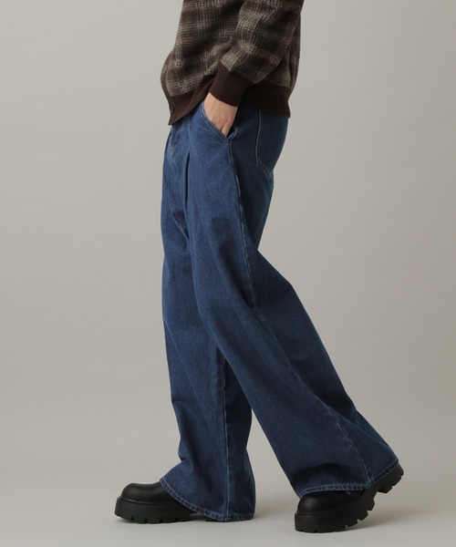 LAND MUSEUM（ランドミュージアム）の「LAND MUSEUM／フロントタックデニム（デニムパンツ・メンズ・ブルー・LARGE/MEDIUM）」の16枚目の写真