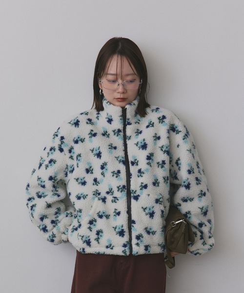 セール】フラワー ボアブルゾン（ブルゾン）｜ad thie（アドティエ）の