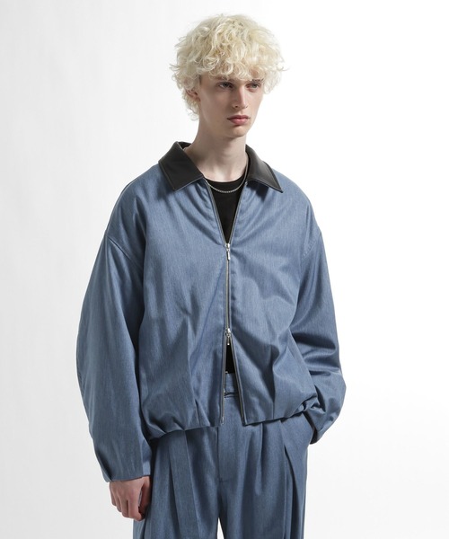 HARE（ハレ）の「【SET UP対応】ウールライクコクーンブルゾン（ブルゾン・メンズ・ブルー/グレー/ブラック・MEDIUM/SMALL）」の3枚目の写真