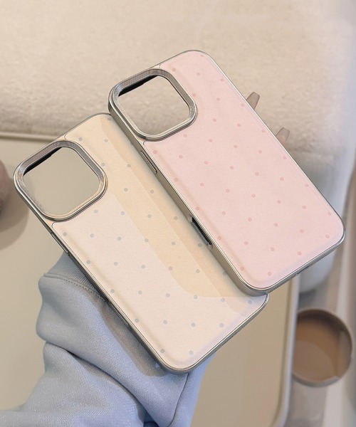 スマホケース フェイクレザー ドット iPhone ケース 13/14.15.16.16Pro.17.17Pro