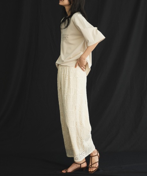 Doux archives(ドゥアルシーヴ)の「【26SS先行予約】半端袖ロゴTシャツ(Tシャツ/カットソー・レディース・チャコールグレー/オフホワイト/ベージュ・FREE)」の22枚目の写真