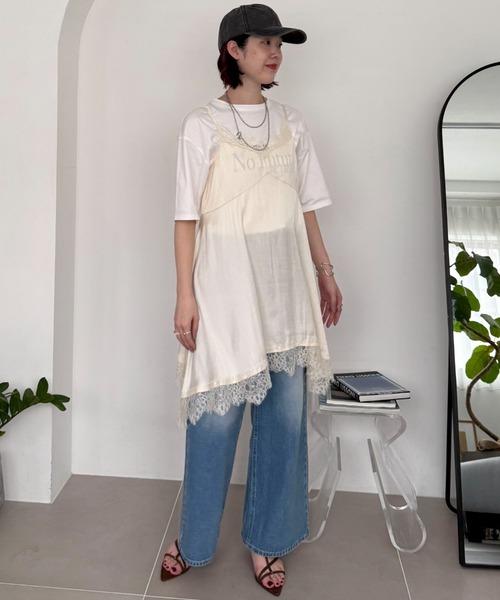 Doux archives(ドゥアルシーヴ)の「【26SS先行予約】半端袖ロゴTシャツ(Tシャツ/カットソー・レディース・チャコールグレー/オフホワイト/ベージュ・FREE)」の9枚目の写真