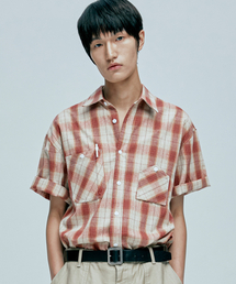 KND（ケイエヌディ）の「cig plaid 2 pocket work shirts red（シャツ/ブラウス）」