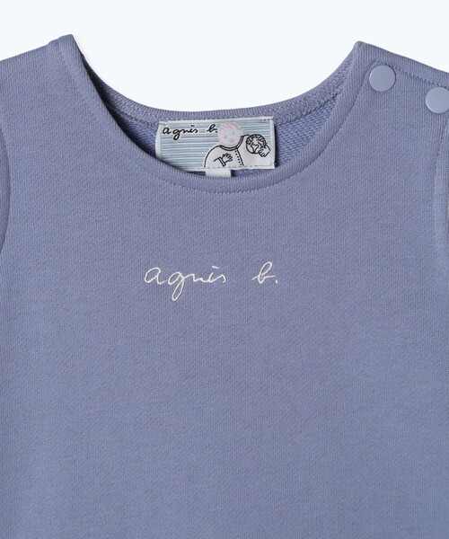 agnes b.（アニエスベー）の「ベビー ロゴ コットン ノースリーブ ワンピース（ワンピース・キッズ・ブルー系その他・18M/1YEAR/2YEAR）」の3枚目の写真