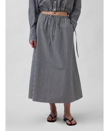 ポプリン イージーウエストマキシスカート
