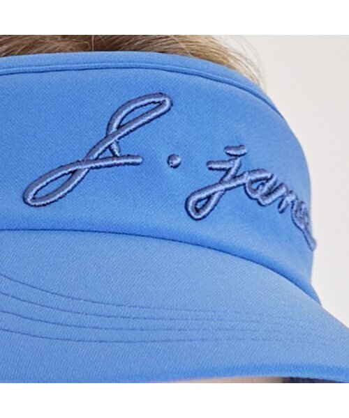 J.JANE(ジェイジェーン)の「シンプルカラー刺繍サンキャップ Simple color logo Suncap (Blue)(サンバイザー・レディース・ブルー・FREE)」の4枚目の写真