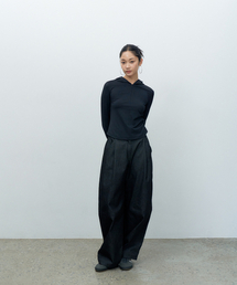 MAKE A TOAST（メイクアトースト）の「ボリュームデニムパンツブラック MBESPA011BK（デニムパンツ）」