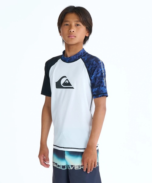 Quiksilver（クイックシルバー）の「QUIKSILVER/クイックシルバー QUIKSILVER キッズ ALL TIME SR YOUTH ラッシュガード 【2026年春夏モデル】 KLY261003（ラッシュガード・キッズ・ブラック/ライトグリーン/ホワイト×ブラック・120cm/130cm/140cm/150cm/160cm）」の2枚目の写真