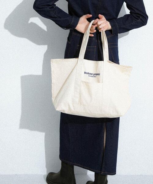 URBAN RESEARCH Sonny Label(アーバンリサーチサニーレーベル)の「WEEKEND GETAWAY TOTEBAG(トートバッグ・レディース・ブラウン/ネイビー/オフホワイト・ONE)」の20枚目の写真