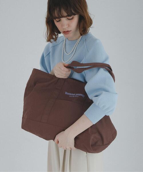 URBAN RESEARCH Sonny Label(アーバンリサーチサニーレーベル)の「WEEKEND GETAWAY TOTEBAG(トートバッグ・レディース・ブラウン/ネイビー/オフホワイト・ONE)」の13枚目の写真