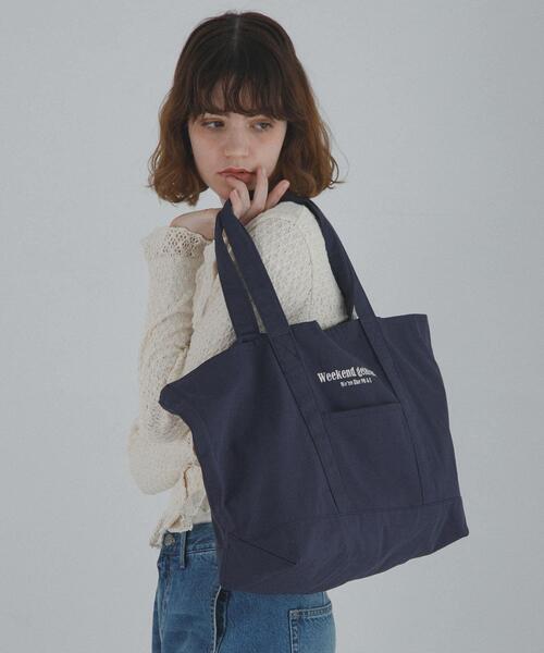 URBAN RESEARCH Sonny Label(アーバンリサーチサニーレーベル)の「WEEKEND GETAWAY TOTEBAG(トートバッグ・レディース・ブラウン/ネイビー/オフホワイト・ONE)」の8枚目の写真