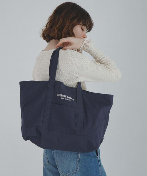 URBAN RESEARCH Sonny Label(アーバンリサーチサニーレーベル)の「WEEKEND GETAWAY TOTEBAG(トートバッグ・レディース・ブラウン/ネイビー/オフホワイト・ONE)」の7枚目の写真