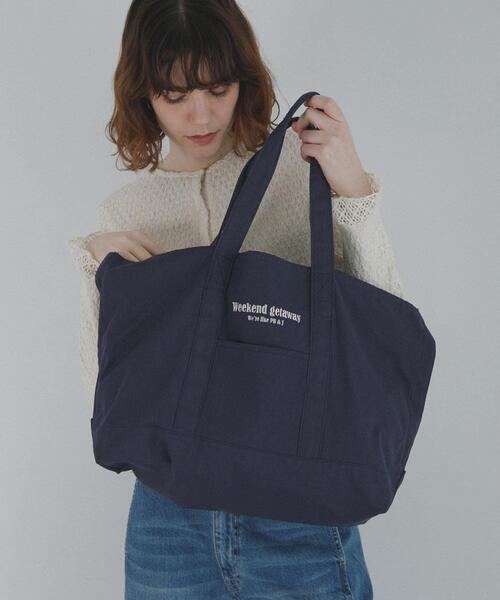 URBAN RESEARCH Sonny Label(アーバンリサーチサニーレーベル)の「WEEKEND GETAWAY TOTEBAG(トートバッグ・レディース・ブラウン/ネイビー/オフホワイト・ONE)」の6枚目の写真