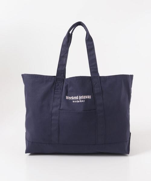 URBAN RESEARCH Sonny Label(アーバンリサーチサニーレーベル)の「WEEKEND GETAWAY TOTEBAG(トートバッグ・レディース・ブラウン/ネイビー/オフホワイト・ONE)」の5枚目の写真