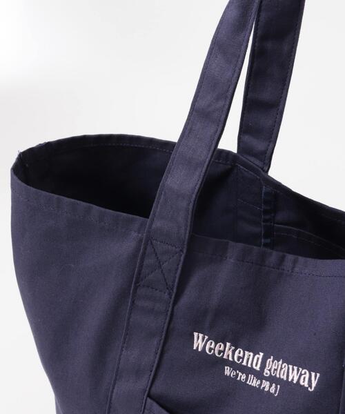 URBAN RESEARCH Sonny Label(アーバンリサーチサニーレーベル)の「WEEKEND GETAWAY TOTEBAG(トートバッグ・レディース・ブラウン/ネイビー/オフホワイト・ONE)」の4枚目の写真