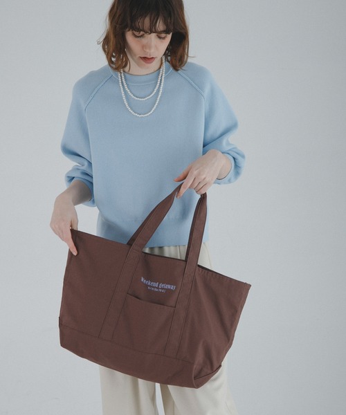 URBAN RESEARCH Sonny Label（アーバンリサーチサニーレーベル）の「WEEKEND GETAWAY TOTEBAG（トートバッグ・レディース・ブラウン/ネイビー/オフホワイト・ONE）」の8枚目の写真