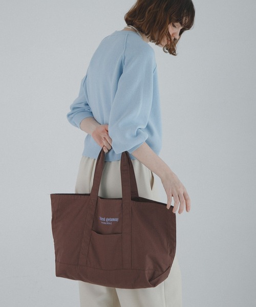 URBAN RESEARCH Sonny Label（アーバンリサーチサニーレーベル）の「WEEKEND GETAWAY TOTEBAG（トートバッグ・レディース・ブラウン/ネイビー/オフホワイト・ONE）」の9枚目の写真