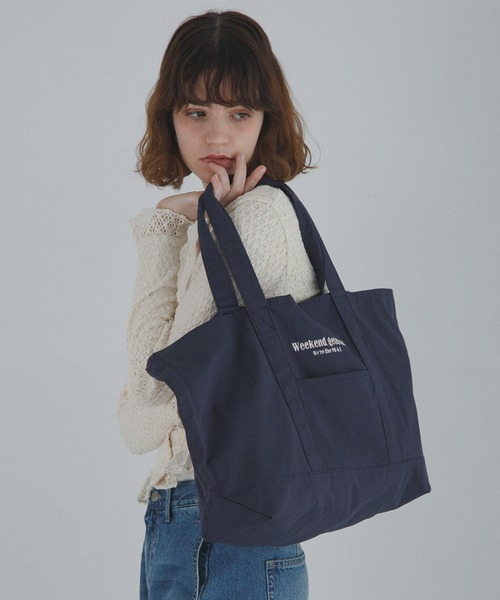 URBAN RESEARCH Sonny Label（アーバンリサーチサニーレーベル）の「WEEKEND GETAWAY TOTEBAG（トートバッグ・レディース・ブラウン/ネイビー/オフホワイト・ONE）」の10枚目の写真