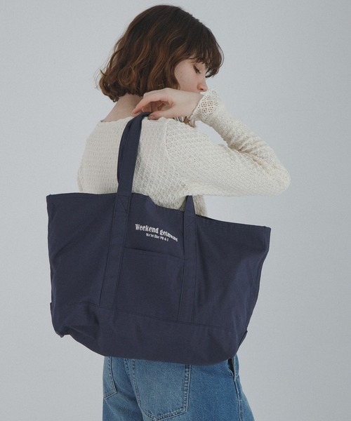 URBAN RESEARCH Sonny Label（アーバンリサーチサニーレーベル）の「WEEKEND GETAWAY TOTEBAG（トートバッグ・レディース・ブラウン/ネイビー/オフホワイト・ONE）」の11枚目の写真