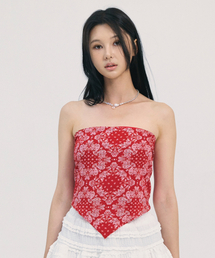 BABLETWO(ビーエイブルトゥー)の「rin paisley top-red(Tシャツ/カットソー)」
