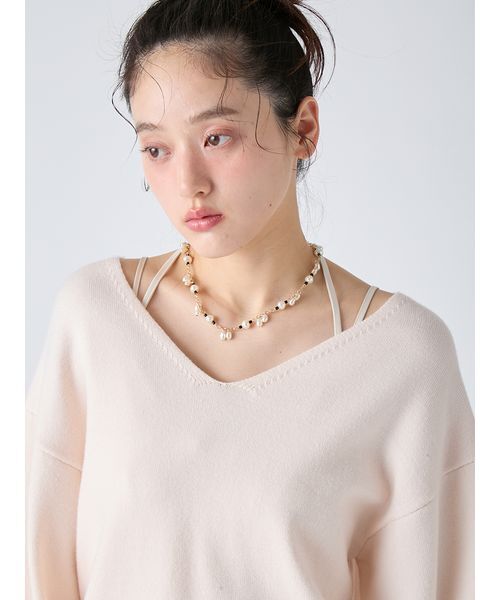 LILY BROWN(リリーブラウン)の「カシミヤブレンドニットセットサテンミニワンピース(ワンピース・レディース・アイボリー/グレー/チャコールグレー/ピンク・F)」の13枚目の写真