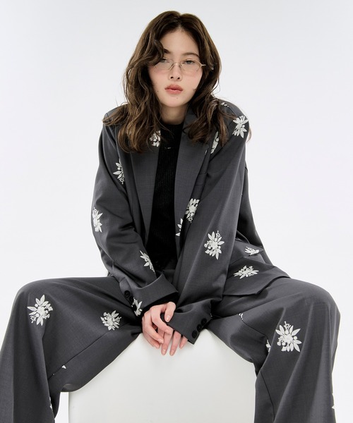 Ezick(エジック)の「Embroidery straight pants ハイウエスト刺繍パンツ【ベルト付】(スラックス・レディース・ブラック/グレー・FREE)」の13枚目の写真