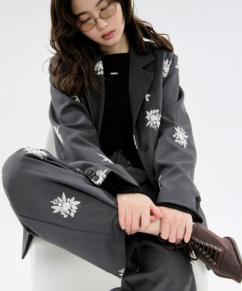 Ezick(エジック)の「Embroidery straight pants ハイウエスト刺繍パンツ【ベルト付】(スラックス・レディース・ブラック/グレー・FREE)」の10枚目の写真