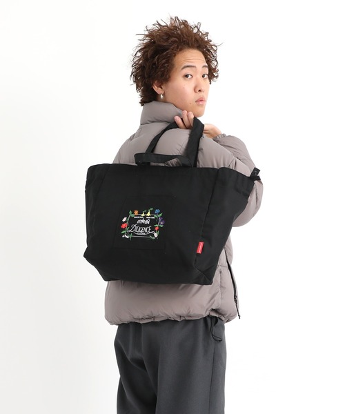 Manhattan Portage（マンハッタンポーテージ）の「THOMAS PAINE TOTE BAG COMBED COTTON GABARDINE DPL（トートバッグ・レディース・ブラック・LARGE）」の16枚目の写真