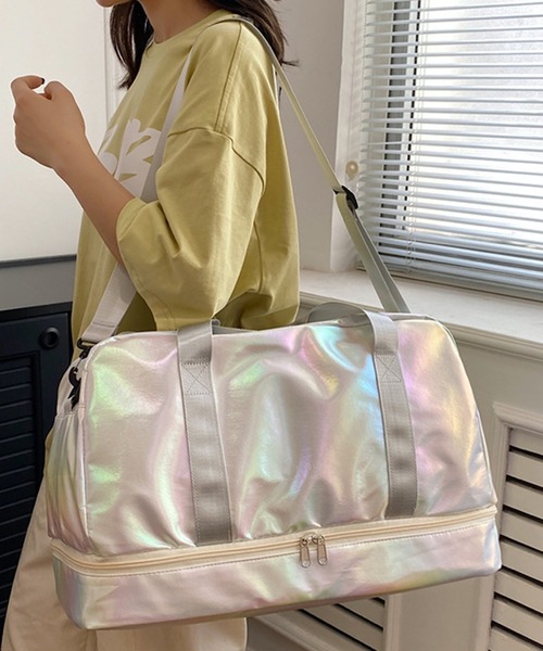 VIBGYOR(ヴィブジョー)の「oshipic/推し活 オーロラ 推し色 ウォレット トラベルバッグ S9217(ボストンバッグ・レディース・パープル/グリーン/ホワイト/ブルー/ブラック/イエロー・FREE)」の2枚目の写真