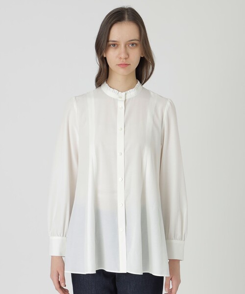 BLUE LABEL CRESTBRIDGE（ブルーレーベルクレストブリッジ）の「ライトタンブラーフレアブラウス（シャツ/ブラウス・レディース・オフホワイト・38/36）」の7枚目の写真